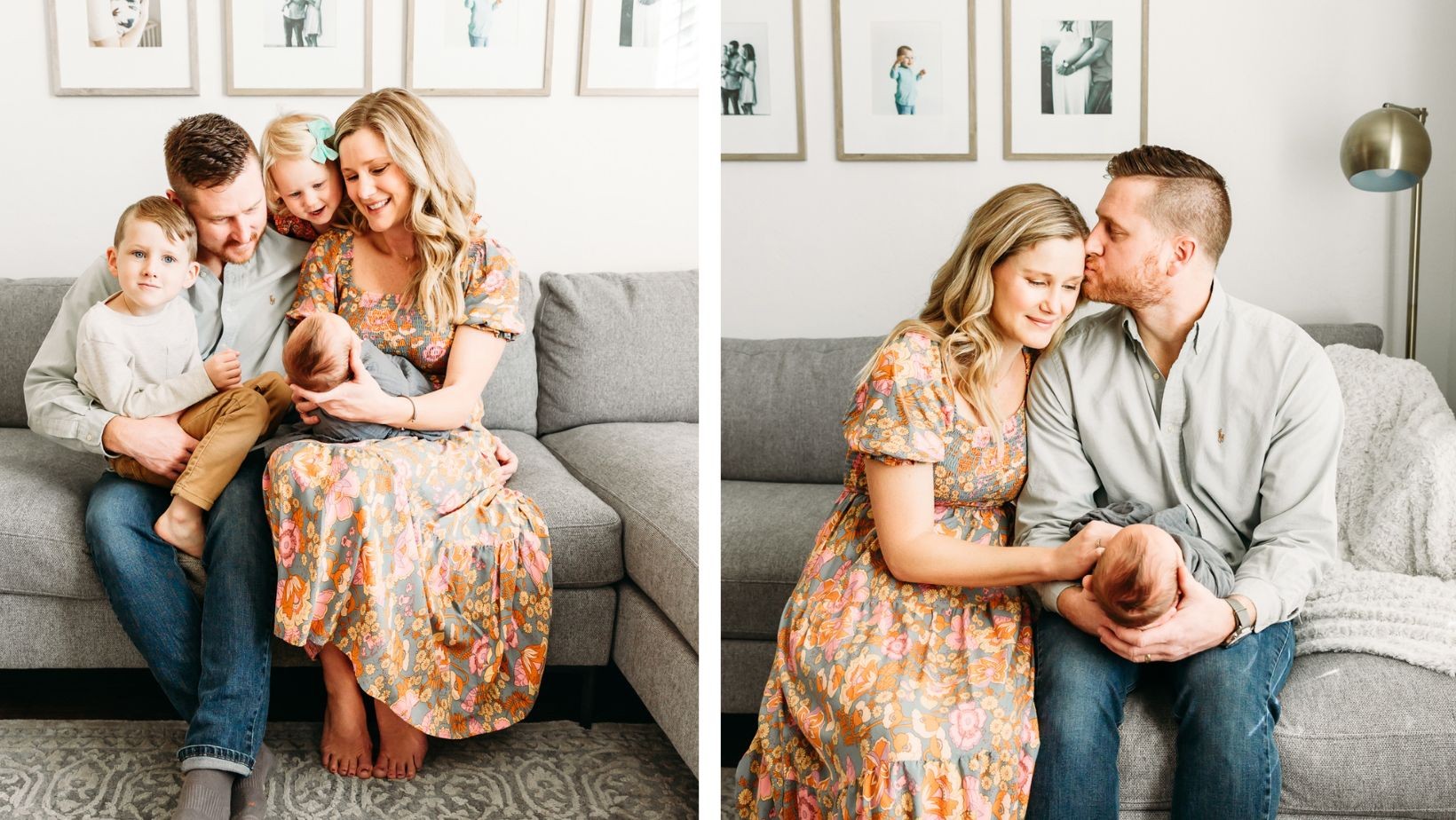 Newborn photos in a family of 5 home in OKC.